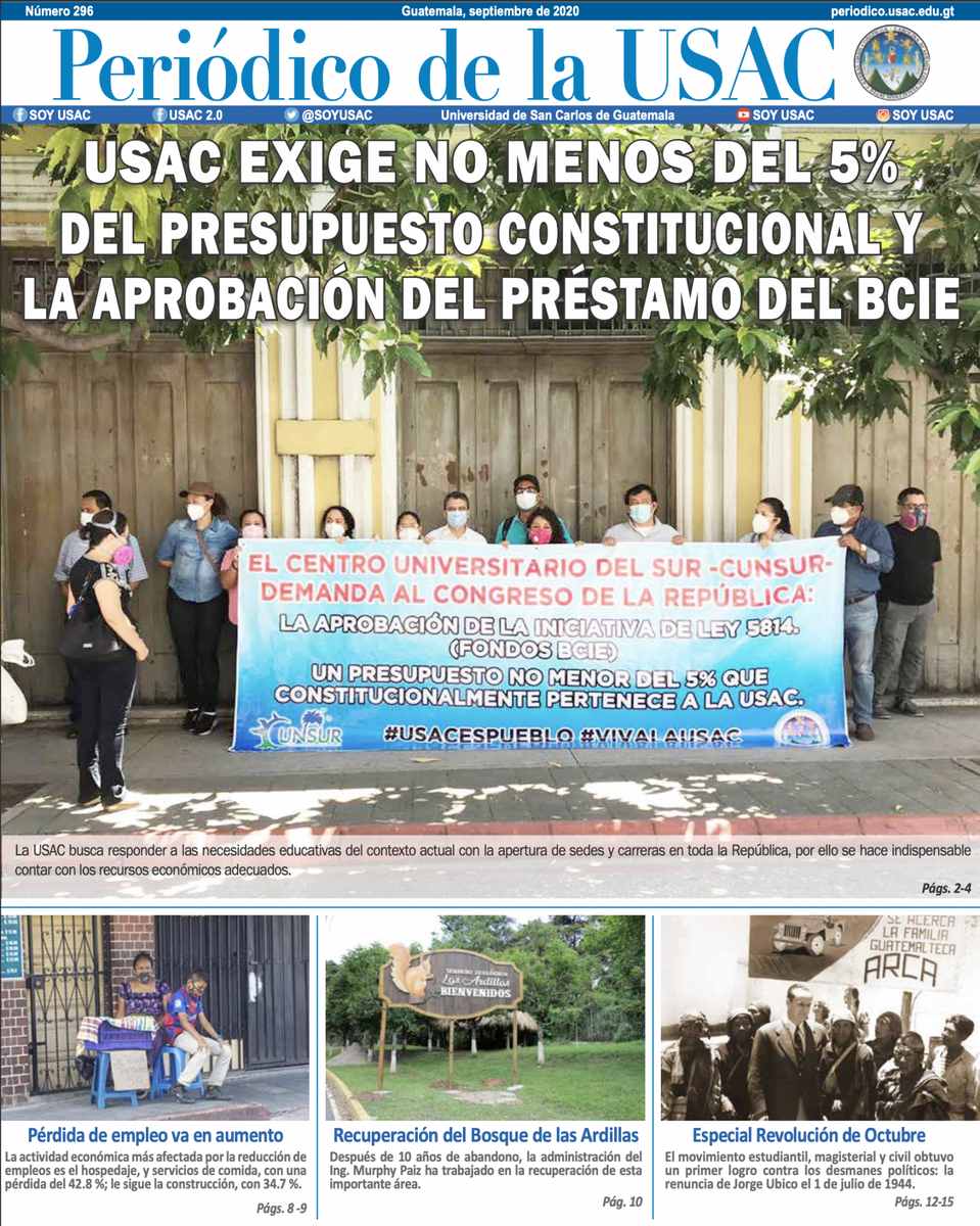 Edición No. 296 del Periódico de la USAC | Soy USAC